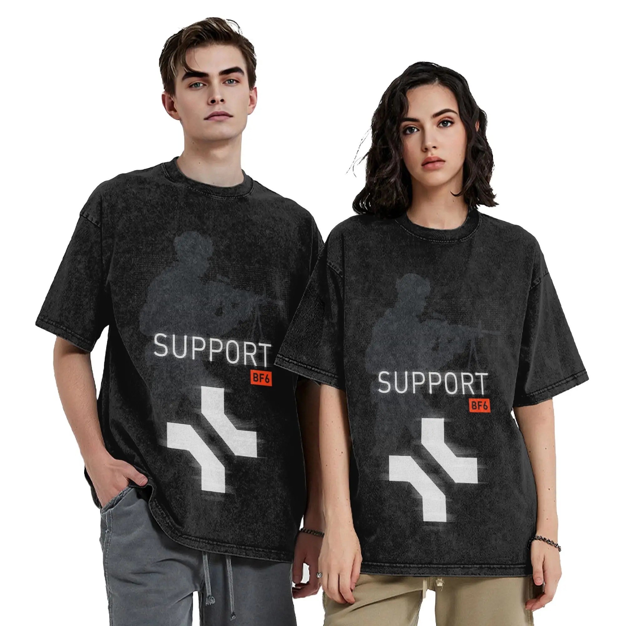 Men Women Harajuku Washed T-shirts Battlefield 6 Funny Games BF6 Printed Shirt Merch Oversize  Tee Shirt