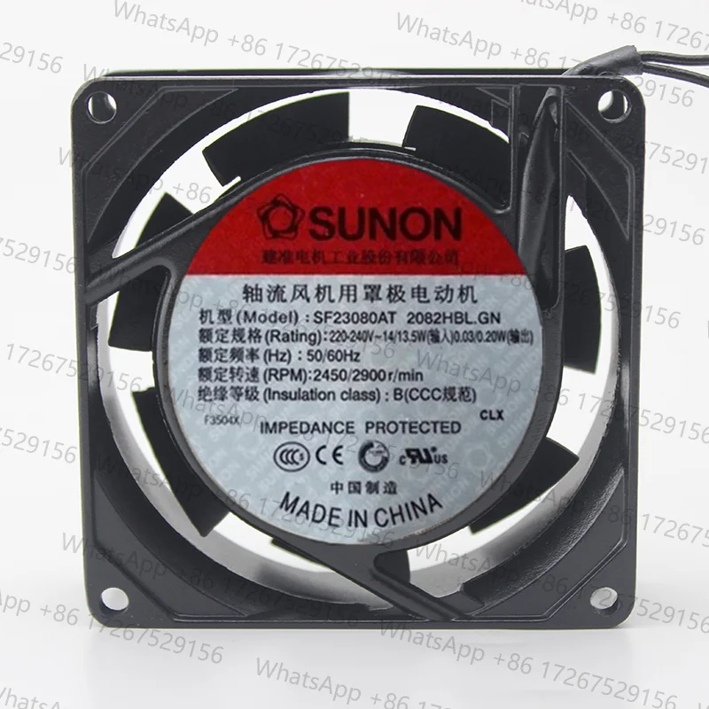 original For Sunon SF23080AT 2082HBL.GN 8cm 8025 80mm fan AC 220V~230V Metal frame for fish tank cabinet cooling fan