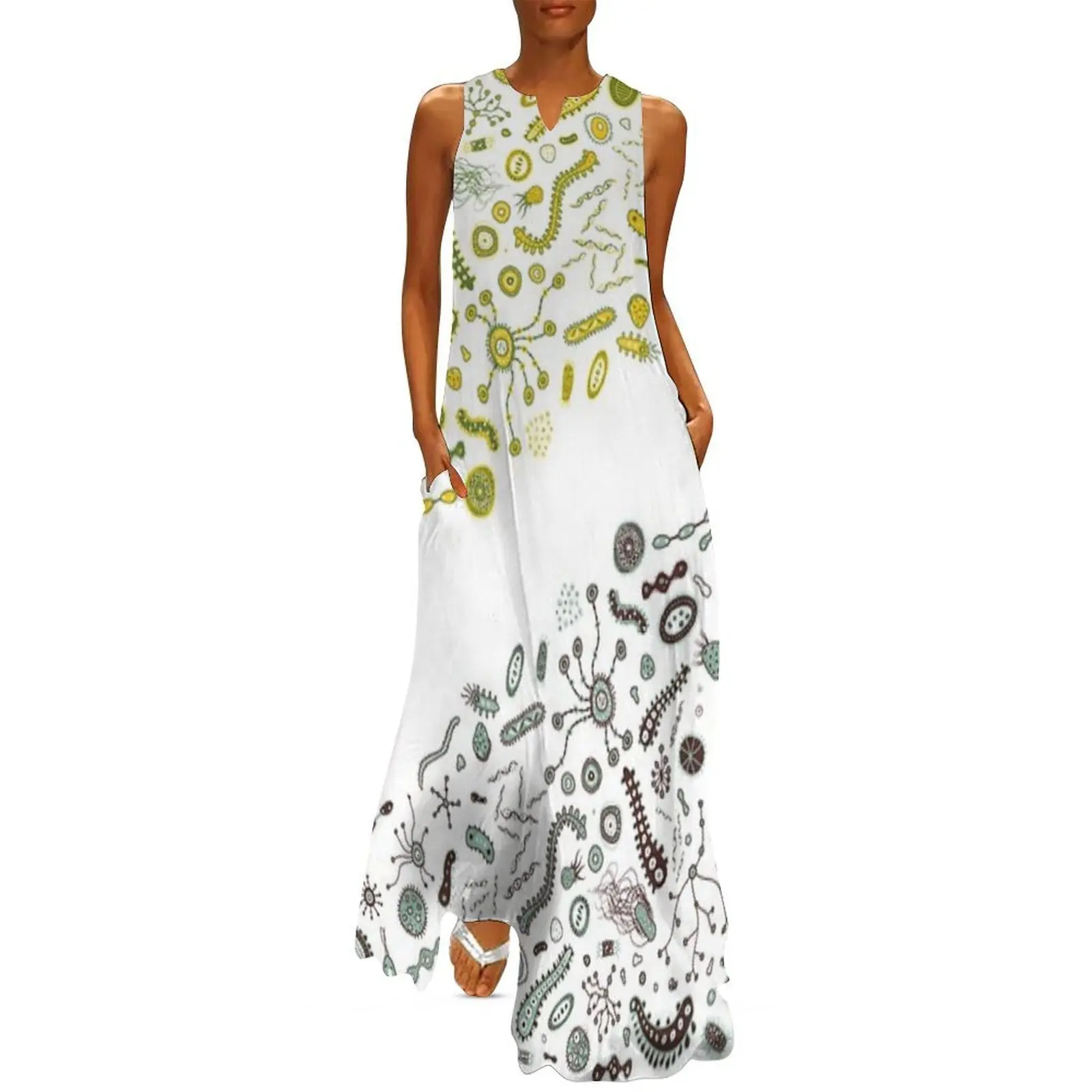

Microbiome Microbiology - Bacteria Parasite Biology - Microscopic Life Long Dress summer dresses women 2025