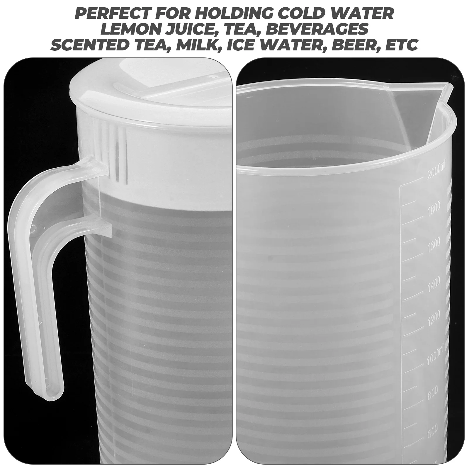 

Large Capacity Cold Water Pitcher Handle Design For Home Tea Lemon Juice Storage Bpa Free Beverage Container Jug Party