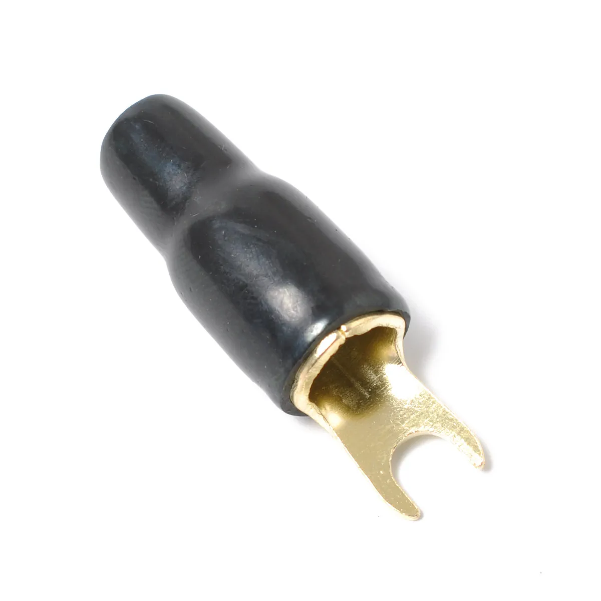 10Pairs Audio Wire Crimp Connectors Copper Gold Plated 4 Gauge Fork Terminals Spade Terminal Alternative Banana Plug Speaker