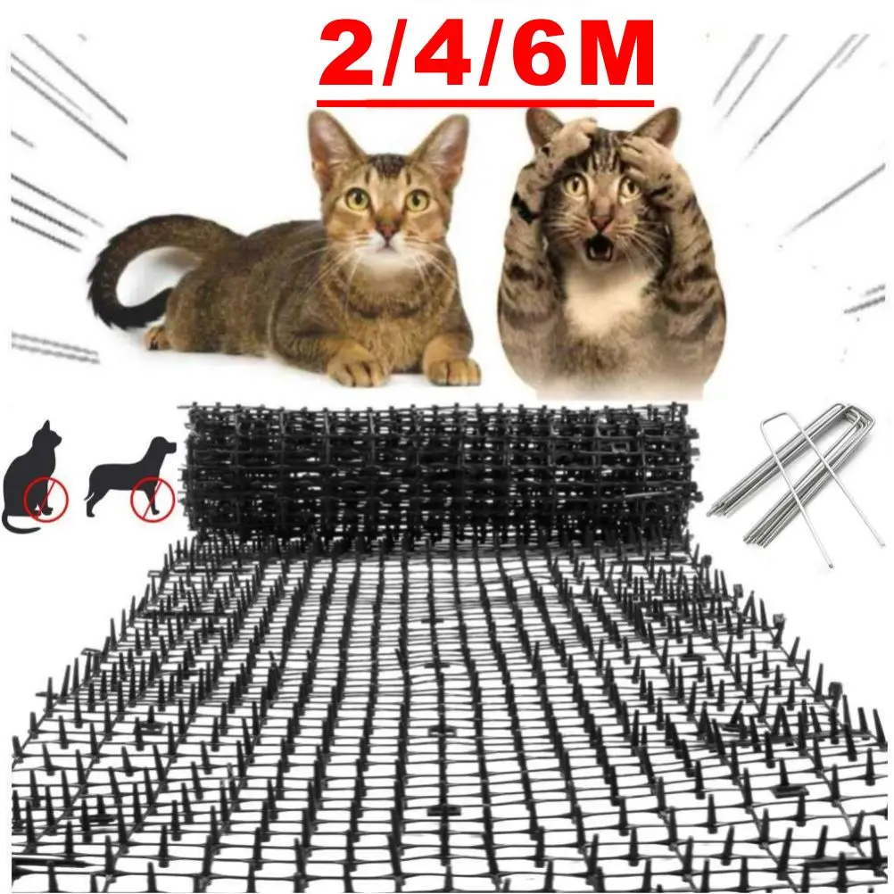 2/4/6M Garten Katze Scat Abweisend Matte Prickle Streifen Anti Katze Net Spike Abschreckung Halten Katze Hund Weg graben Klettern Haustiere Supplie