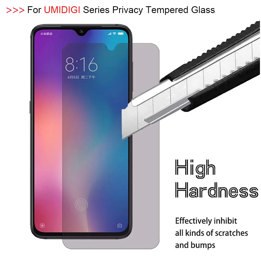 

Закаленное стекло 9H для конфиденциальности для UMIDIGI X S3 A5 Pro F1 PLAY, Защита экрана для UMI F1 F2 One Max Power, противошпионская защитная пленка