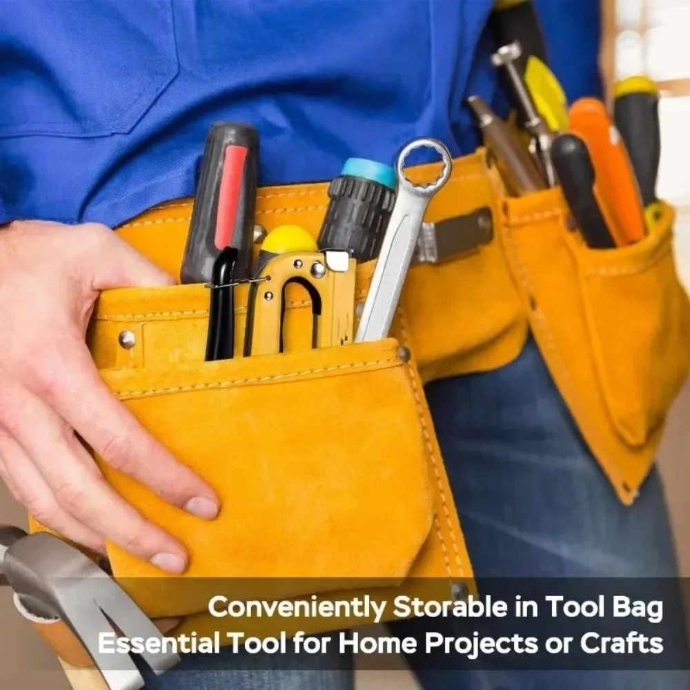 Pistola de grampeamento para estofamento, resistente, 4 em 1, com 800 grampos, ajuste manual de energia, grampeador para artesanato em madeira, carpintaria