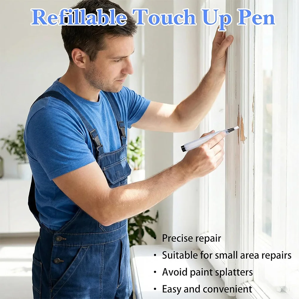 Industrial Graduated Syringe Applicator with Brush, Automotive and Furniture Touch-Up Paint Tool, Tile Seam Sealant Injector, Precise Paint and Glue Dispensing Tool