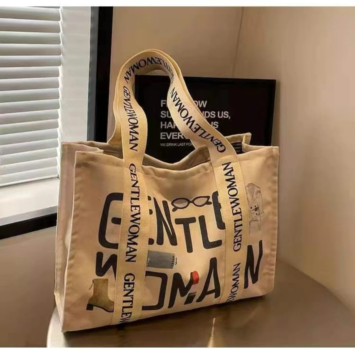 

Large Capacity Canvas Tote Bag for Women, Summer Casual Shoulder Bag, Lightweight Work Handbag for Travel & Shopping
