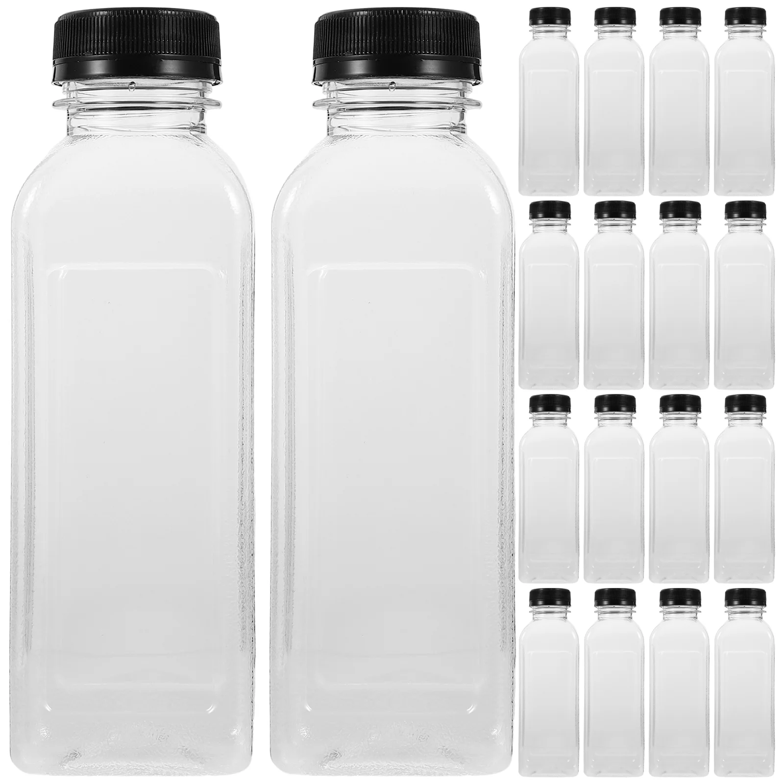 25 Pcs Juice Bottle Container Plastic Bottles with Caps Empty Transparent Clear Water