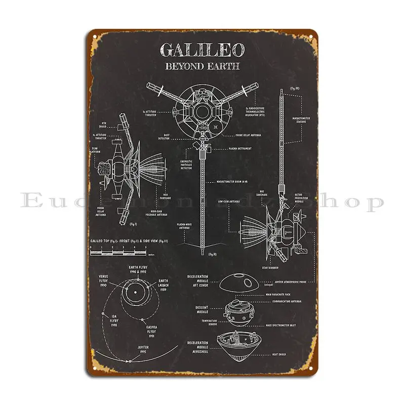 Galileo Außen planeten Explorations sonden Tafel Metalls child Vintage Pub Wandbild Club Wand dekor drucken Zinn Zeichen Poster
