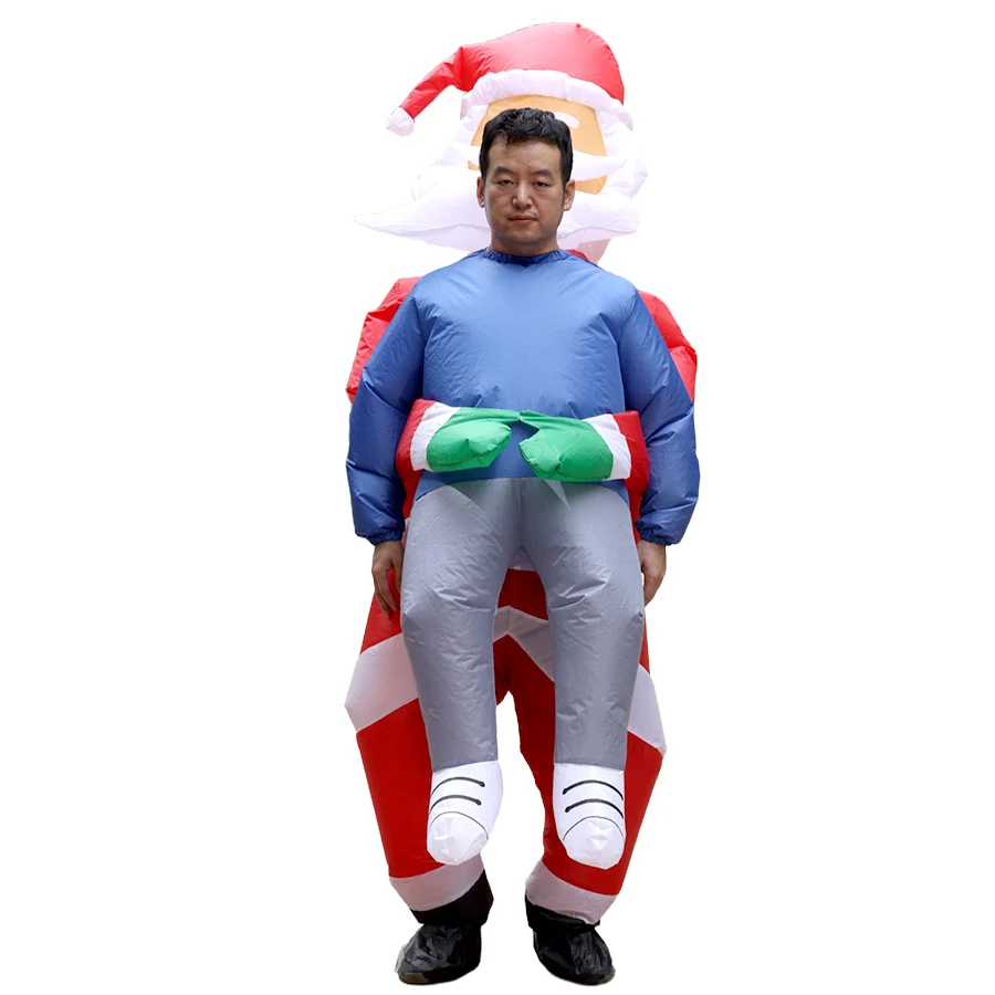 Déguisement Gonflable Père Noël Rigolo Adulte – photo 3