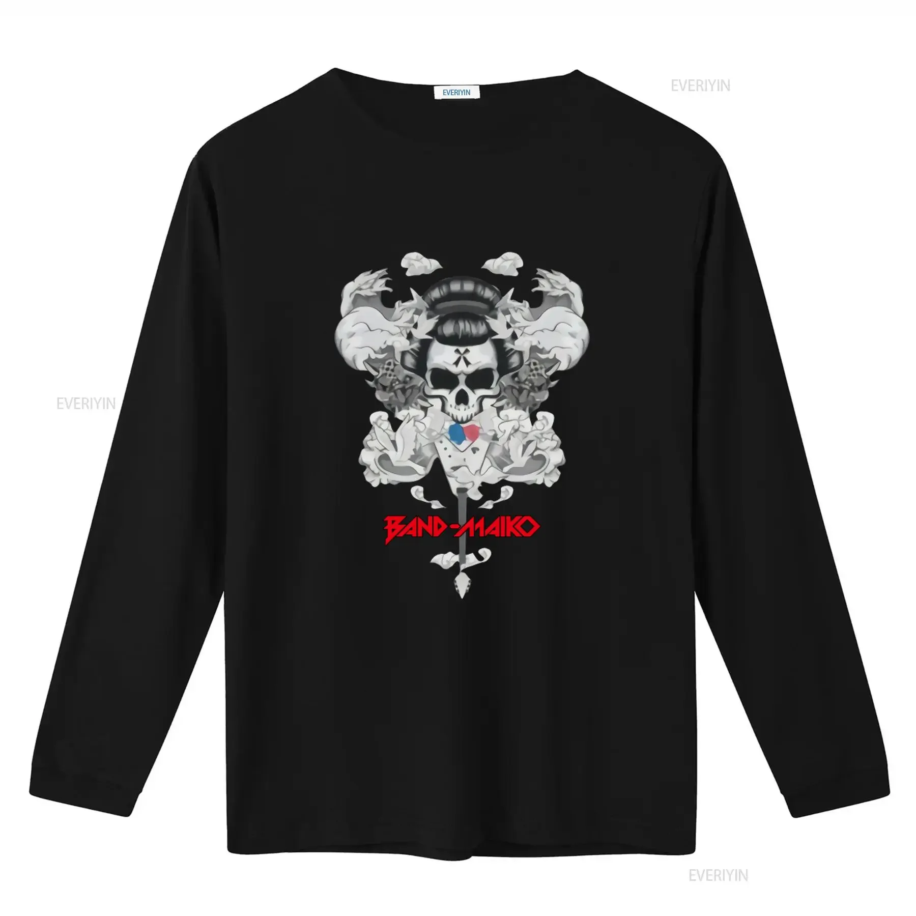 Band Maiko Skull Design Classic T Shirt Rocking Maid Style for US Buyers vintage Washed Breathable Slightly fashion Casual