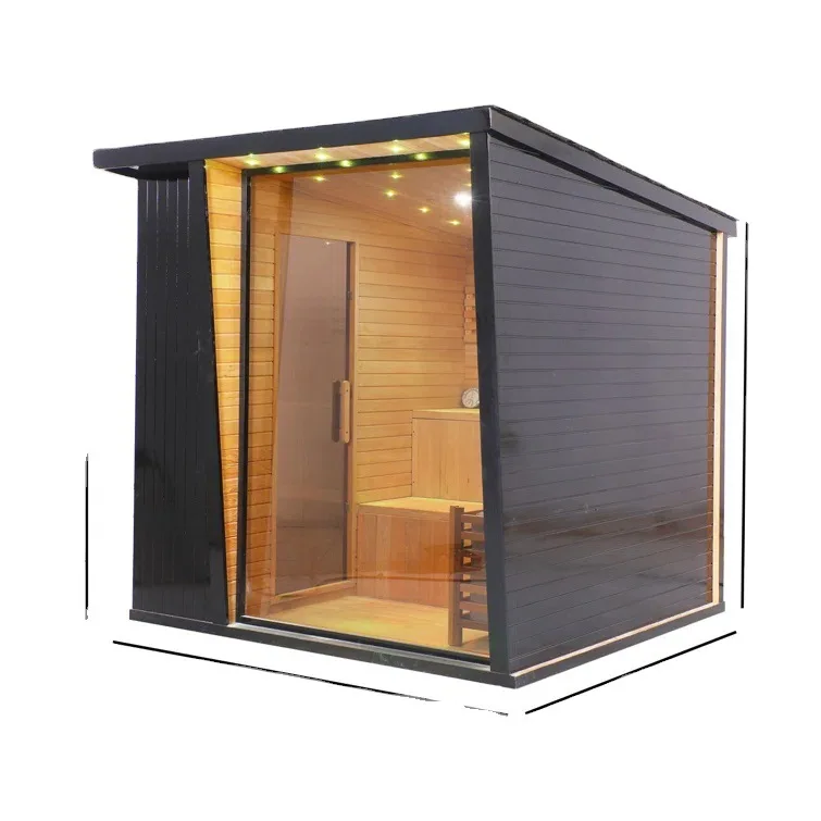 Canadian red cedar wooden design outdoor 2-4 person modern garden smart sauna