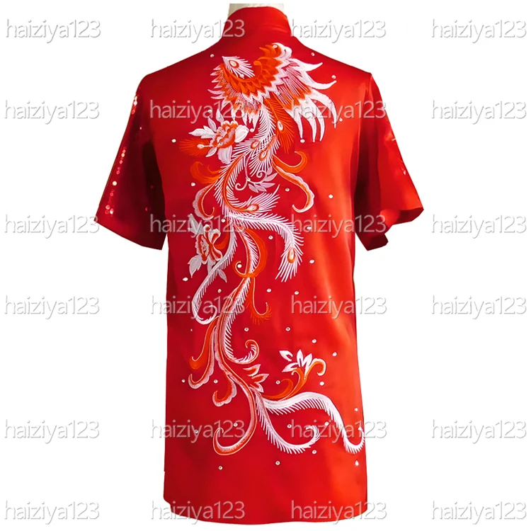 Embroidered phoenix Wushu uniform Kungfu costume Martial arts suit Changquan clothes Taolu for male female girl boy kids adults