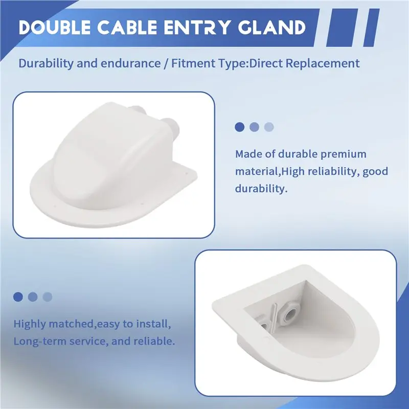 A02Q-Double Wire Entry Gland Box Solar Panel Roof Wire Entry Gland Box Cable Motorhome Double Hole RV Yacht Car Accessories