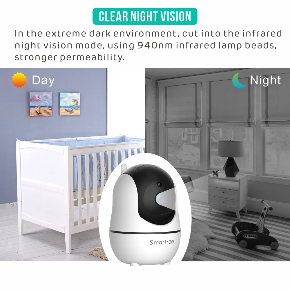 Hot Selling 5 Inch Child Monitor Wireless Baby Monitor  Camera Audio Video Digital Baby Monitor