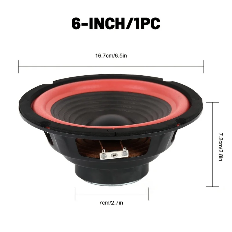 1 PC 6Inch/8 Inch/10 inch car subwoofer ，MAX.200W/300W/400W High-power full-range speaker，Good sound quality，4 Ohm