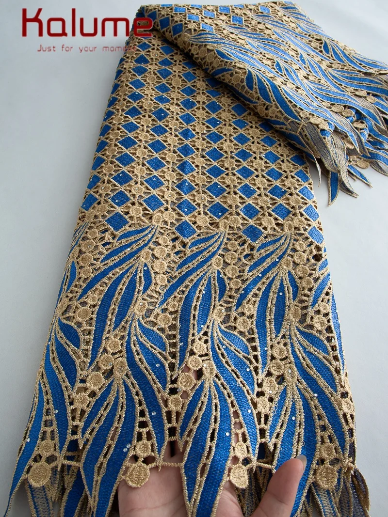 

Kalume African Guipure Lace Fabric Luxury Nigerian Lace Fabric High Quality Embroidery For Sewing Cloth Party Dress F4473