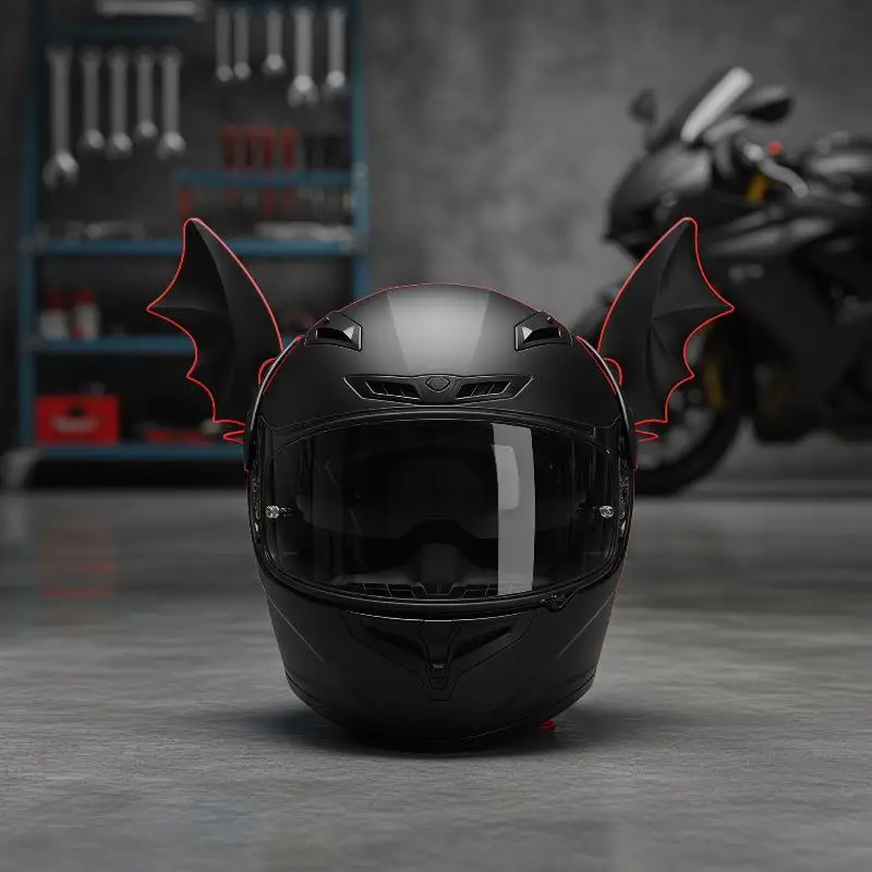 New Helmet Decorative Bow Devil Horn Bat Wing Ornament For Motorcycle Electric Scooter Helmet DIY Modification Accessories