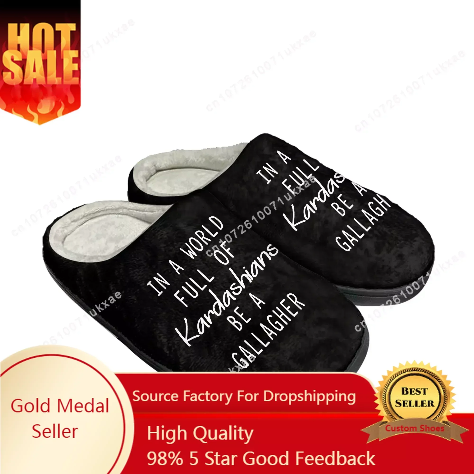 Shameless In A World Home Cotton Slippers Mens Womens Plush Bedroom Casual Keep Warm Shoes Thermal Slipper Customized DIY Shoe