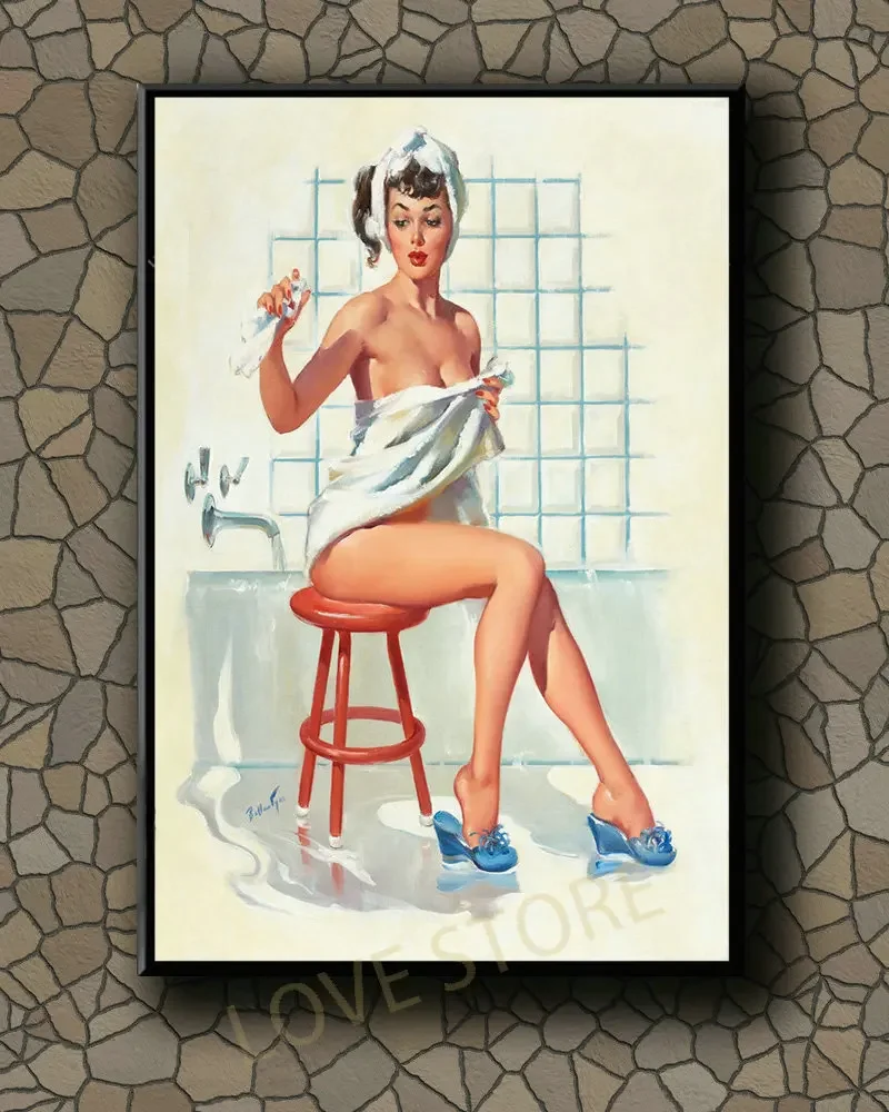 P278 Vintage Beautiful Pin-up Girl Classic Picture 402 Silk Fabric Poster Art Decor Indoor Painting Gift