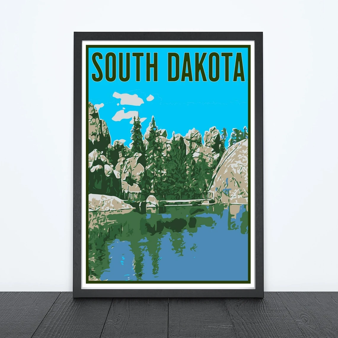 South Dakota Travel Poster, Vintage Style Poster,Home, Wall Art, Travel, Vacation, Home State, Souvenir, Frame Not Included
