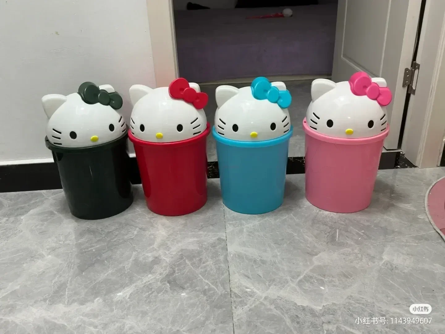 New Sanrio Hello Kitty Dustbin Trash Can Rubbish Bin Garbage Binsanrio Kawaii Trash Paper Basket Can Living Room Bedroom