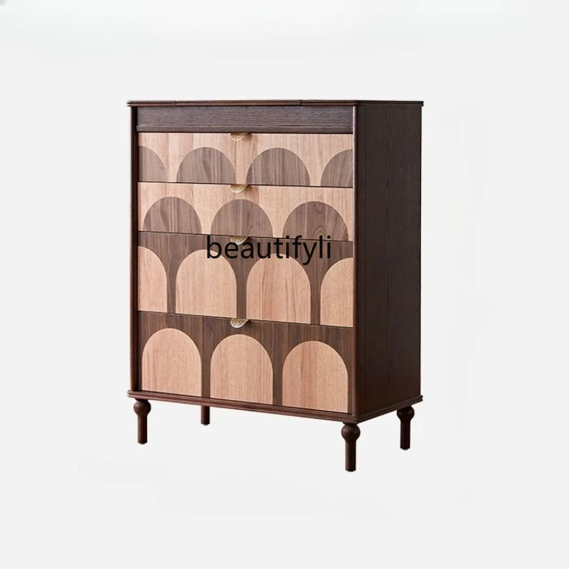 

French Retro Dressing Table Storage Cabinet Bedroom Tailstock Chest of Drawers Dressing Table Integrated Cosmetic Cabinet