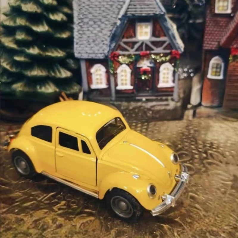 1 36 Vintage Volkswagen Beetle Static Diecast Car Detailed Rubber Tires Desktop Collectible Kids Birthday Gift