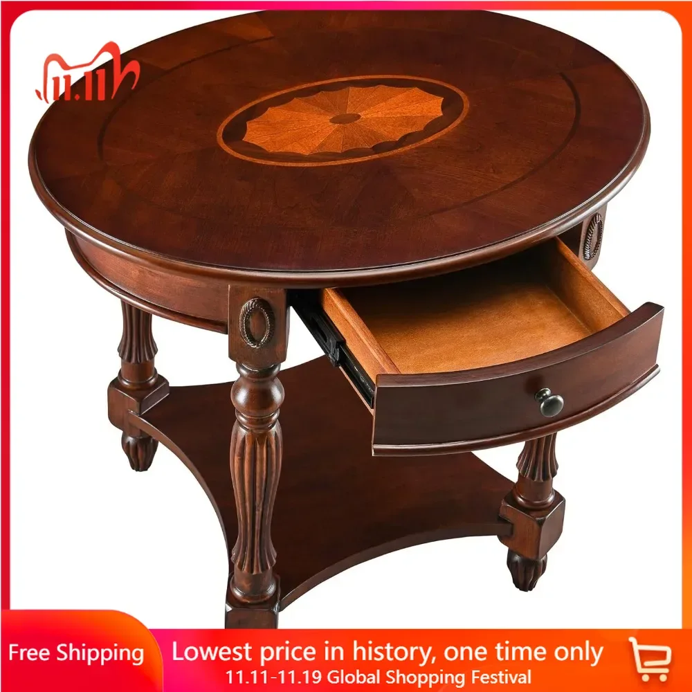 

Solid Wood End Table, Solid Wood End Table with Drawer, Oval Sofa Side Tables, Storage Shelf, Nightstand ,Storage End Tables