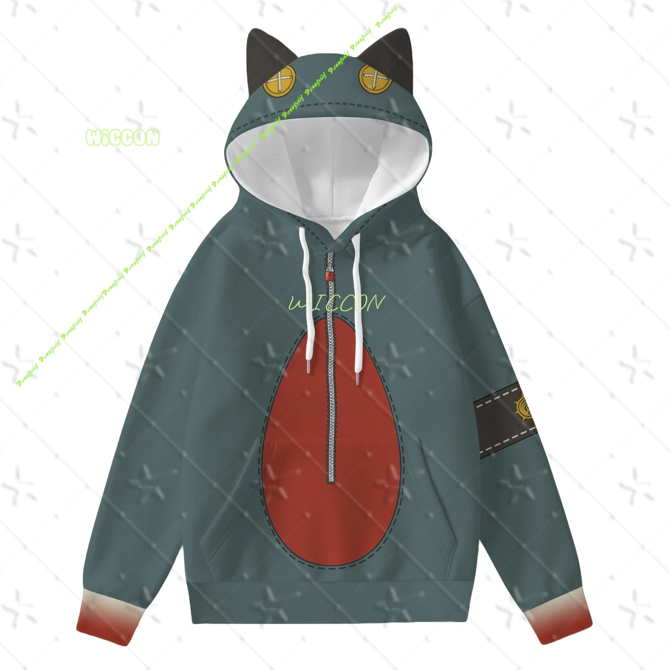 Cat Ears Gachiakuta Guita Printed Hoodie Long Sleeve Cosplay Sweatshirt Men Women Anime Casual Daily Party Outfit view 2