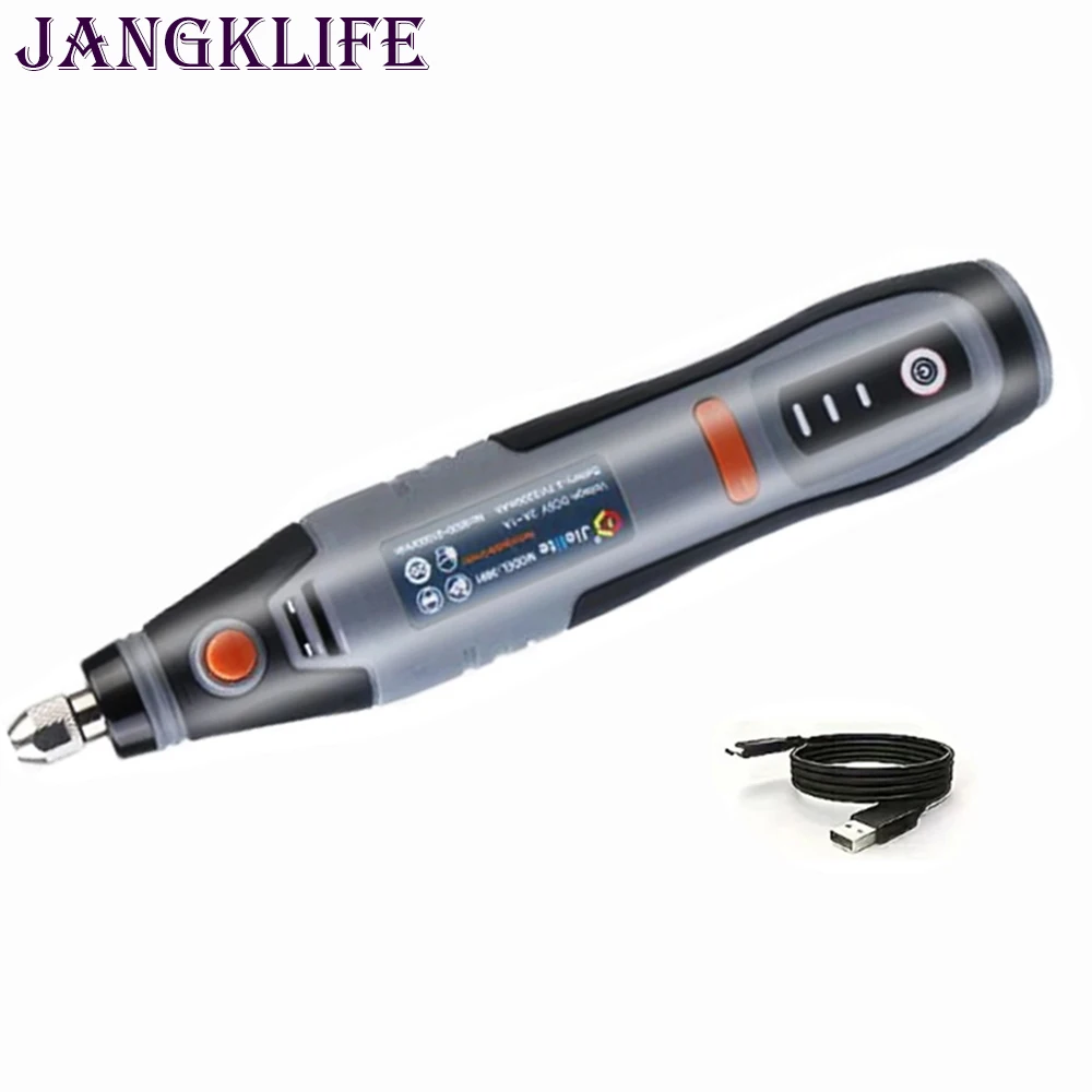 JANGKLIFE USB draadloos roterend gereedschap Dremel miniboor graveerpen elektrische mini draadloze boormachine met accessoires DIY-set