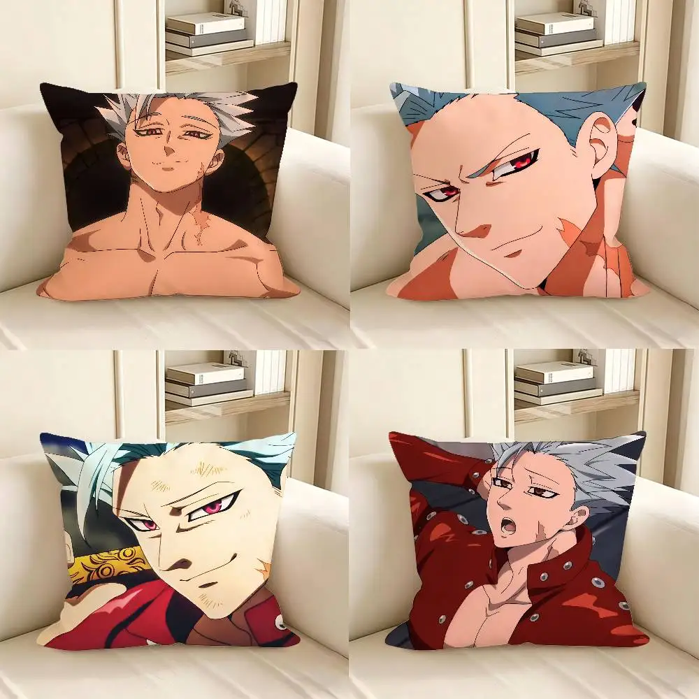 1pc Ban Anime Cartoon Characters Pillow Case Fashion Square Pillowcase Bedroom Sofa Room Ins Decoration Leisure