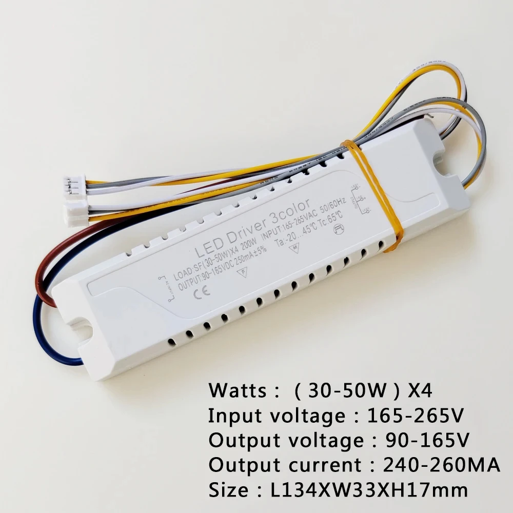 LED Driver 3 color Adapter For LED Lighting AC220V Non-Isolating Transformer For LED Ceiling Light Replacement 12W-240W