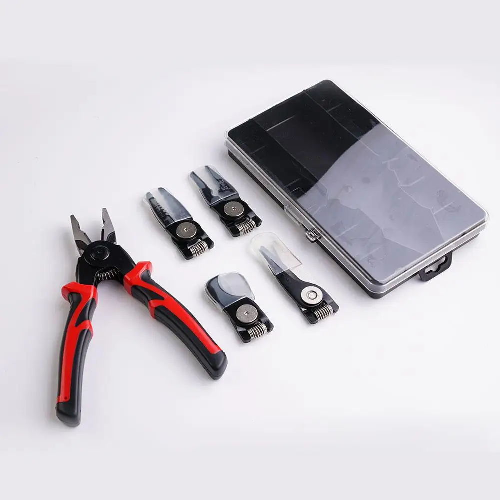 Multifunctional 5 In 1 Pliers Kit - Steel Wire Pliers - Wire Stripping Pliers - Interchangeable Head - Special For Electric P9H1