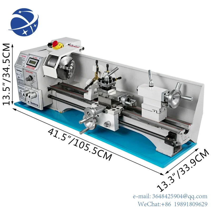 YYHCMini Metal Lathe 1.1KW Making Metric Threads and Inch Threads Variable Speed Brushless Motor Lathe 1.1KW