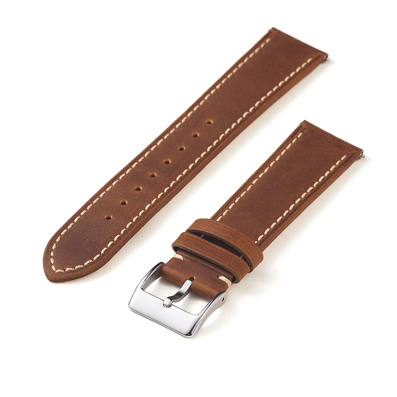 UTHAI Vintage Frosted thin body Cowhide Universal 18mm 20mm 22mm Bracelet Leather Quick Release Watch Strap Smart Watchband