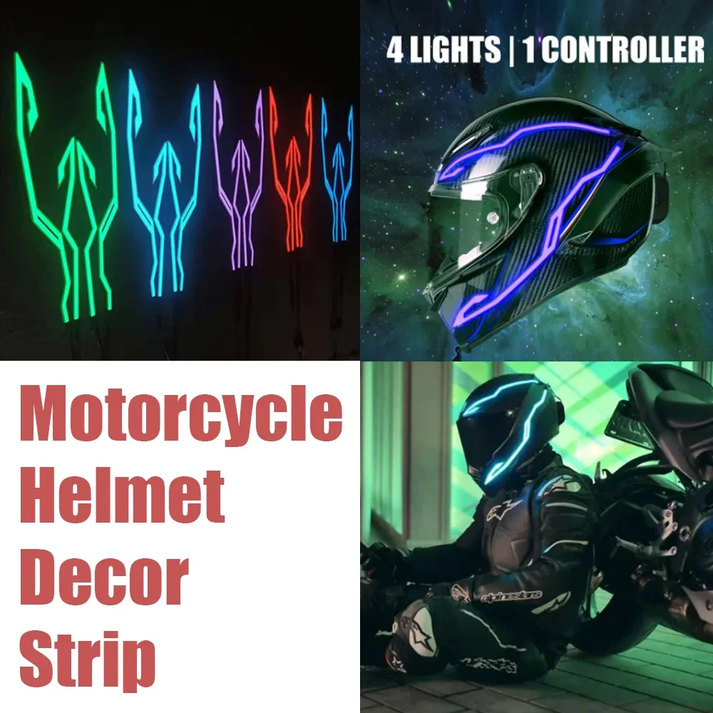 Helmet Strip EL Sticker Led Helmet Light Strip Motorcycle Helmet Light Night Riding Accessory Waterproof LED Cold Light Amagi