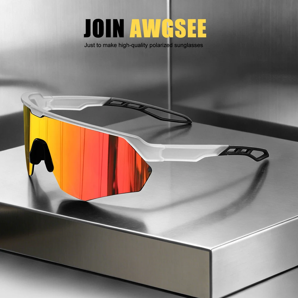Lunettes de soleil de vélo polarisées à demi-monture – coupe-vent, légères, unisexes, adaptées au ski, à la course et aux activités de plein air