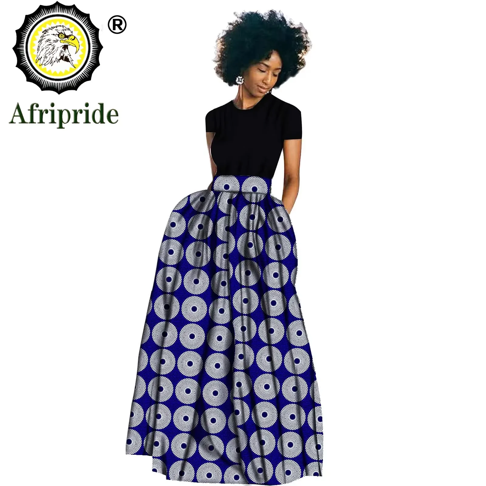 

Африканские макси-юбки для женщин, юбка трапециевидной формы с принтом, повседневная одежда из ткани Анкара, Дашики, восковой батик, хлопок AFRIPRIDE S 1927005