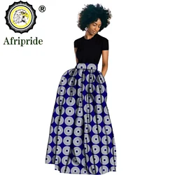 Afrykańskie spódnice Maxi dla kobiet Spódnica z nadrukiem w kształcie litery A Casual Ankara Fabric Dashiki Odzież Wosk Batik Bawełna AFRIPRIDE S 1927005