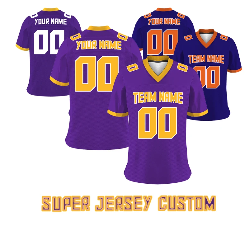 Purple Football Jerseys Men American Team Soccer Shirts 2022 2023 Super Match Custom Rugby TShirt Club Sportwear Personalized