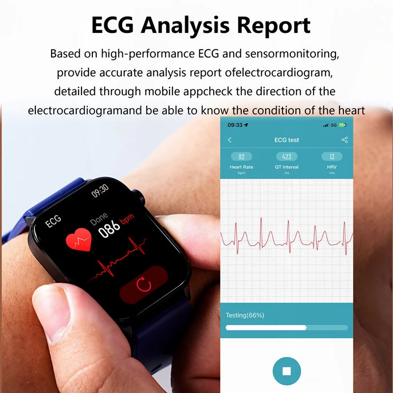 Relógio inteligente de grau médico masculino, Android, Xiaomi, Ios, Sangue, Glicose, Oxigênio, Lipido, Chamadas de Saúde, Smartwatch, Novo, 2022