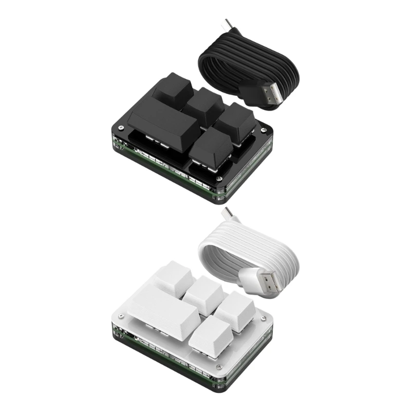 5-Key USB Mechanical Keypad for Office Commands Editing Tasks and Game Input 