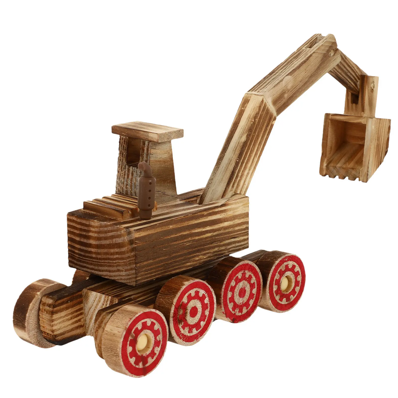 

Деревянная декоративная фигурка экскаватора (1 шт.) для дома, офиса, сада, подвижная модель экскаватора для рукоделия и декора
