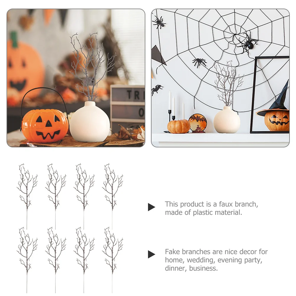 

8Pcs Black Artificial Antler Branches Plastic DIY Craft Decorative Home Table Vase Stems Artificial Antler Tree Branches