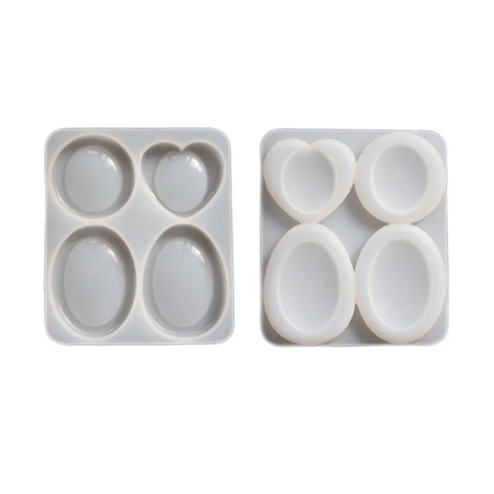New Silicone Pocket Stone Mold Oval Shape Four Designs Resin Silicone Mold Heart Shaped Stress Relief Stone Resin Mold Fidget