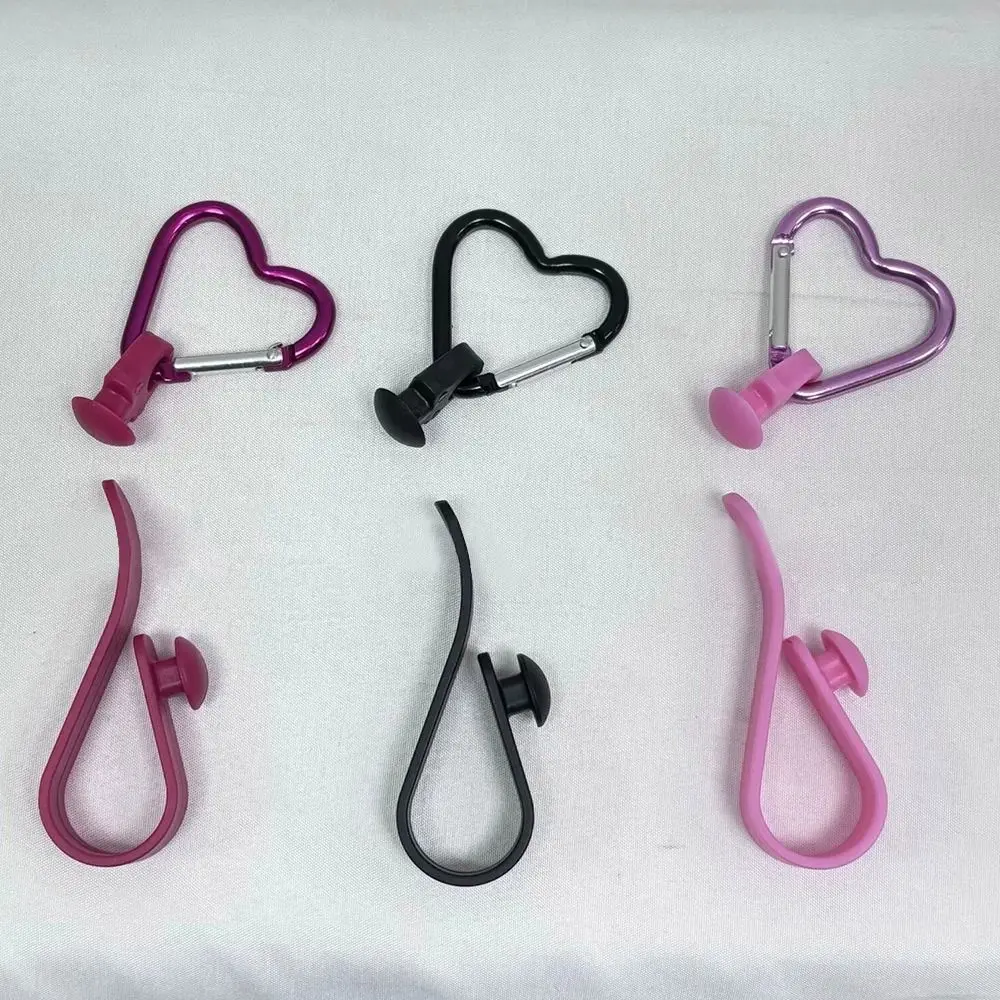 3PCS Inserts Hooks Accessories for Bogg Bag Heart-shaped Charms Key HolderBeach Tote Bags Holder Organizer