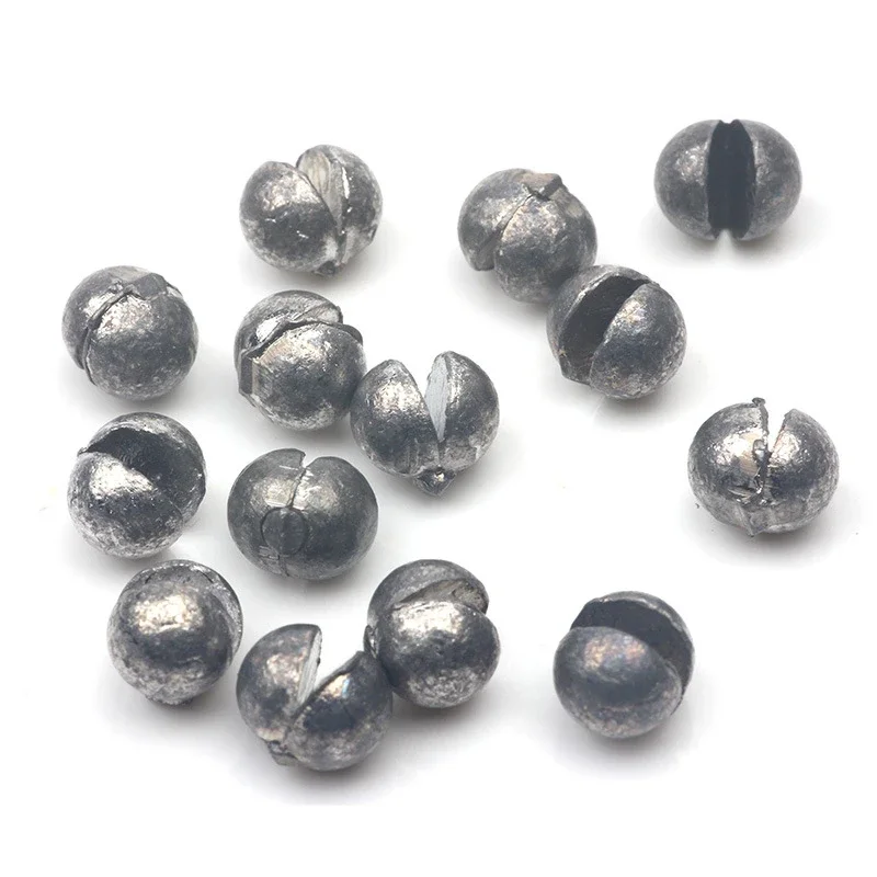 50pcs/100pcs Open Bite Lead Sinkers Split Shots Sinker Fishing Weights 0.2-2.1g 11 sizes Plumb Bob Auxiliary Fishing Tackle