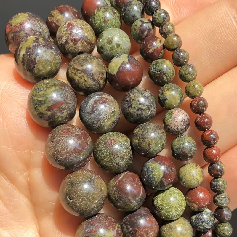 1 Strang Natürliche Drachenblutstein-Perlen Runde Jaspis Lose Perlen 4 6 8 10mm für Schmuckherstellung DIY Armband Halskette Zubehör – Detail 4