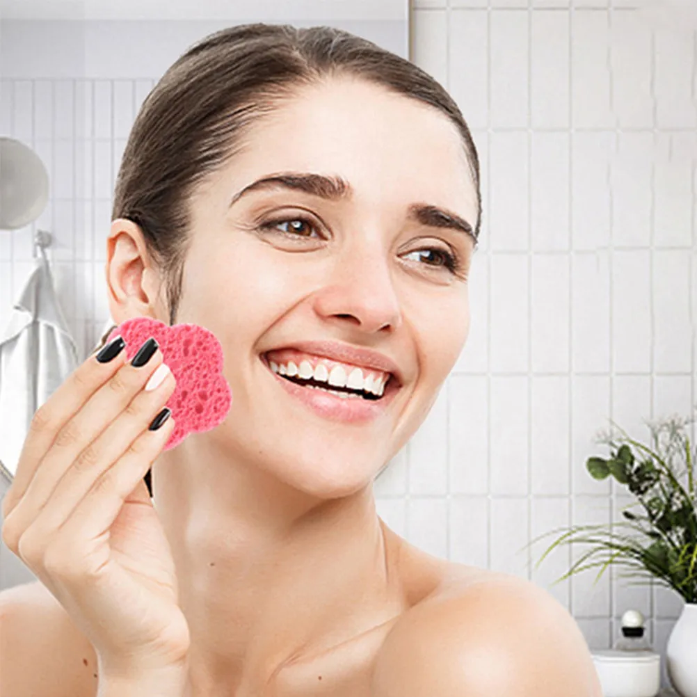 

60Pcs Compressed Facial Sponges Flower Shape Makeup Removal Face Cleansing Sponges Soft Wood Pulp Facial Pads for Travel and