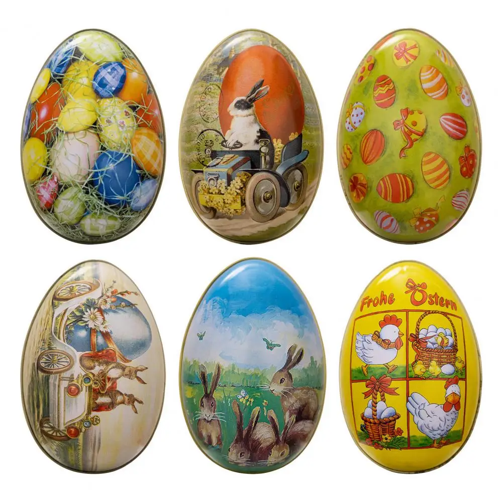 Rabbit Egg Decoration Box Easter Treat Box for Kids Bunny Chicken Pattern Candy Biscuit Gift Box